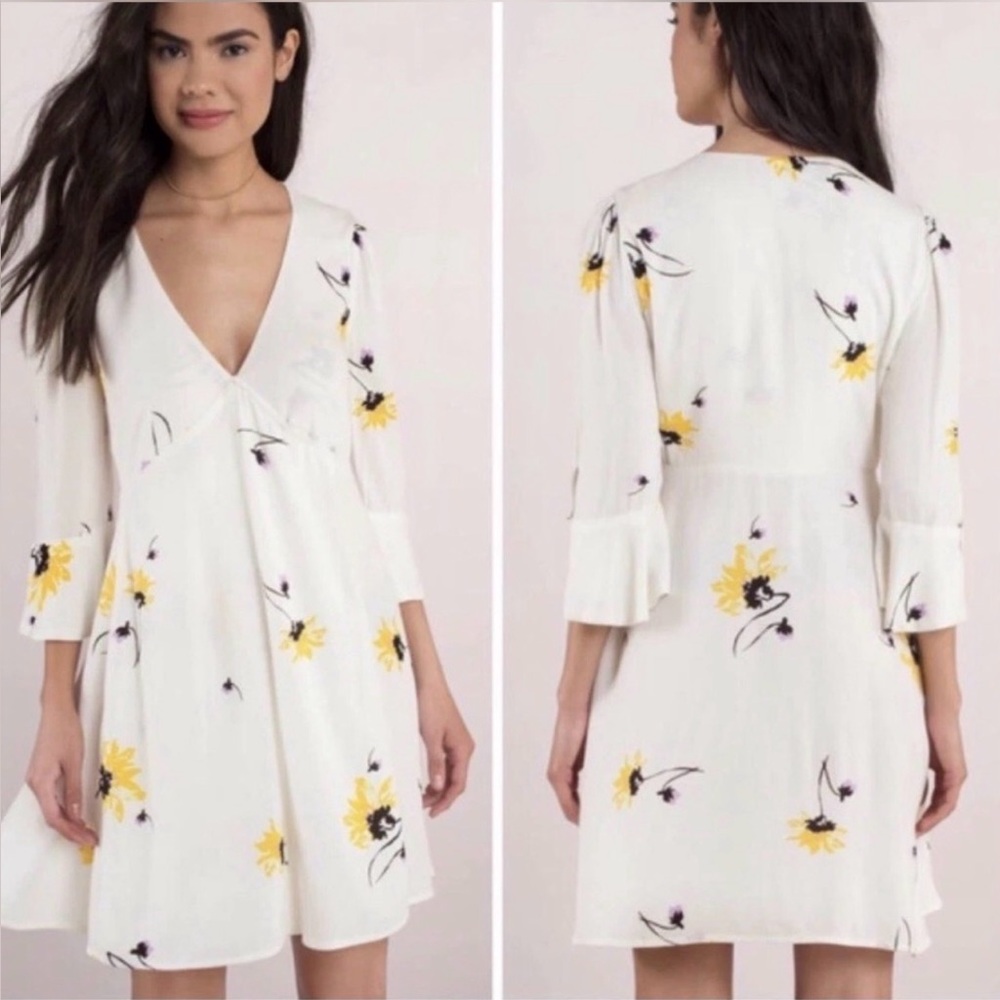 FREE PEOPLE Time On My Side Floral Wrap Mini Dress Size Medium - Picture 2 of 15